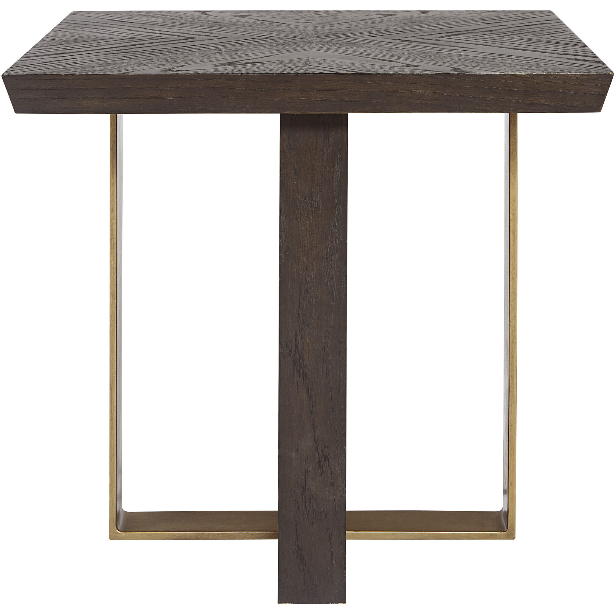 Lars 23.75 X 23.75 inch Espresso / Antique Brass Side Table